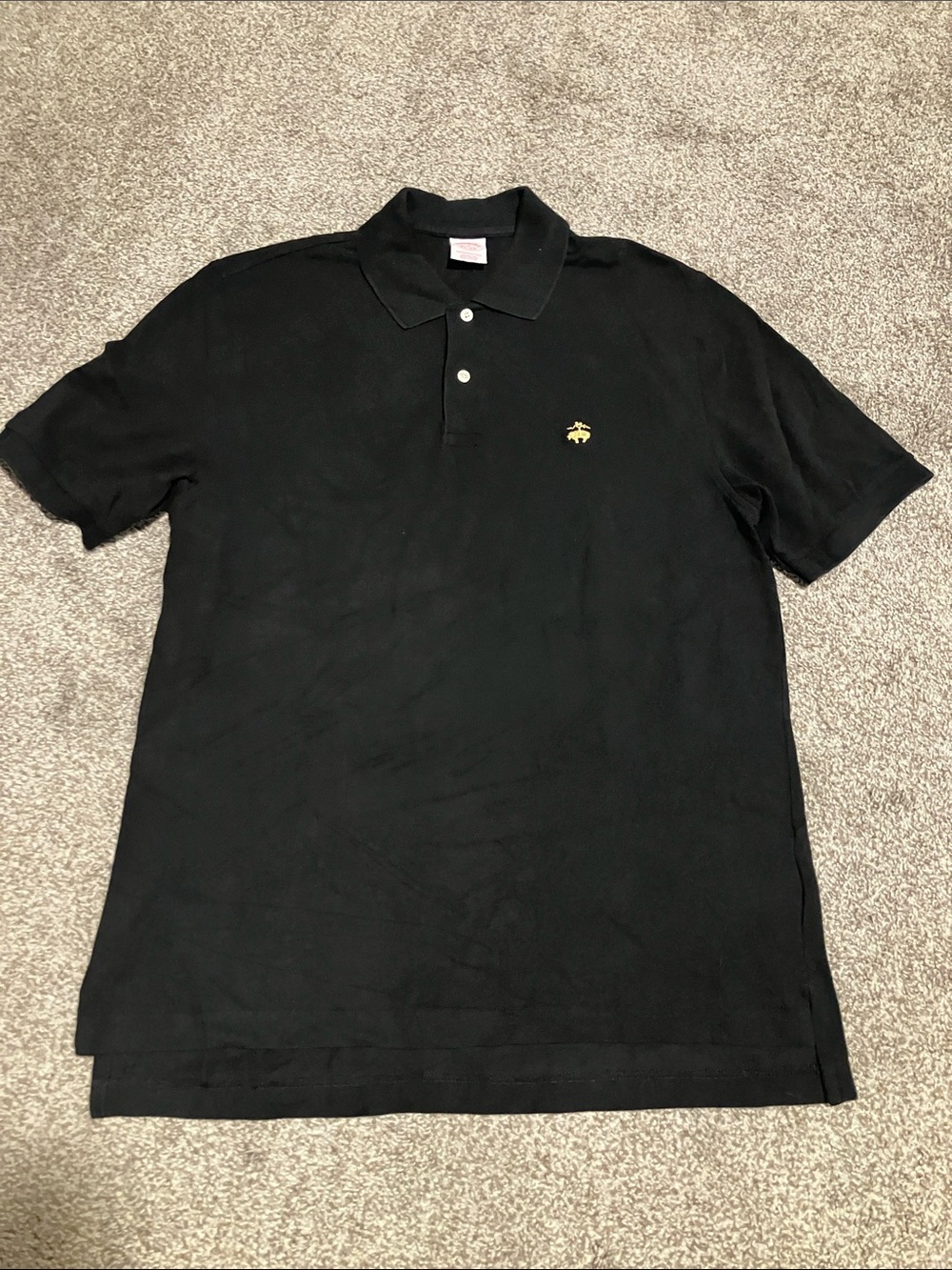 BROOKS BROTHERS MEN’S DEEP BLACK PIMA COTTON PIQUE POLO SHIRT SIZE M